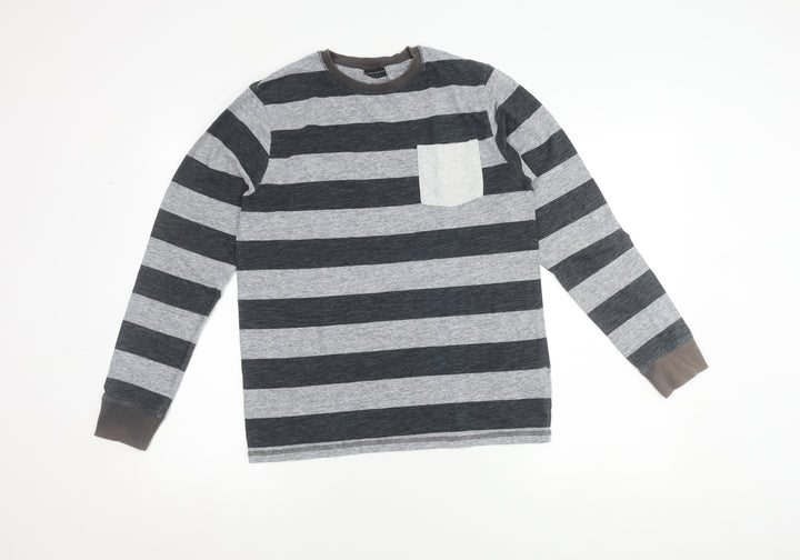 Next Boys Grey Striped Long Sleeve T-Shirt, 14 Years, Casual
