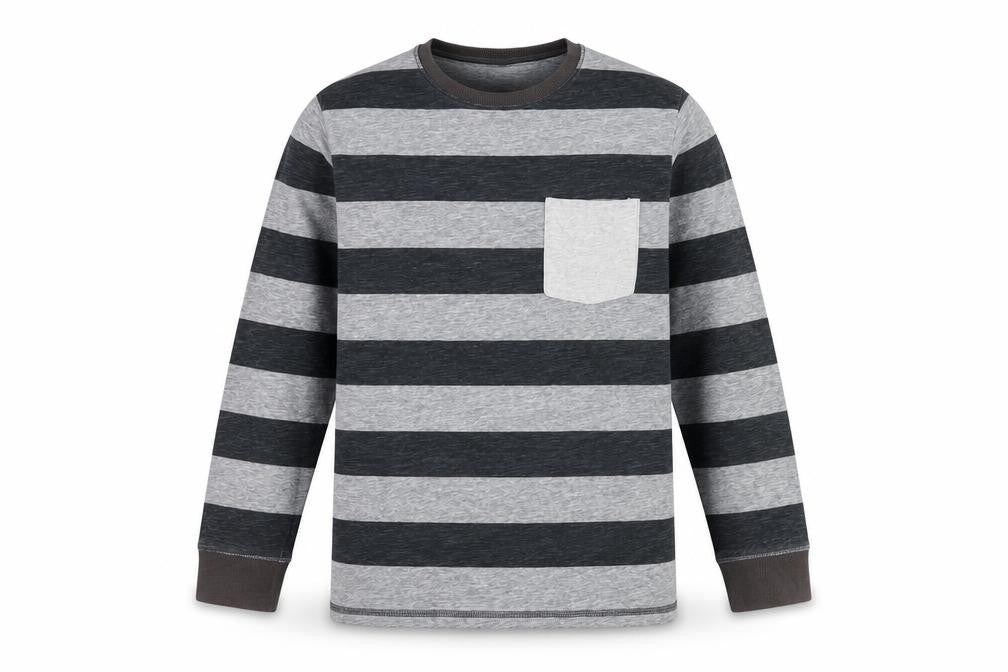Next Boys Grey Striped Long Sleeve T-Shirt, 14 Years, Casual