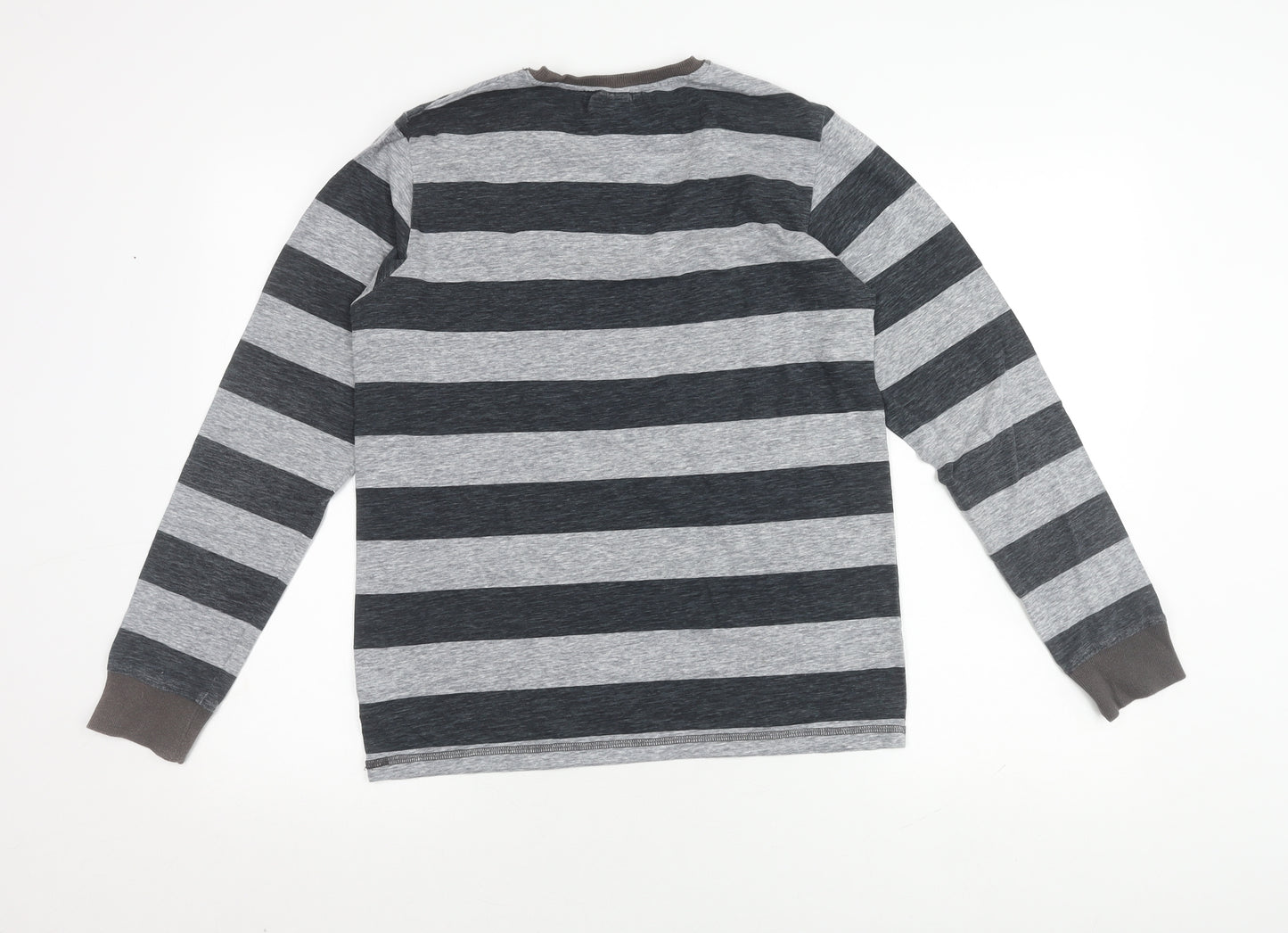Next Boys Grey Striped Long Sleeve T-Shirt, 14 Years, Casual