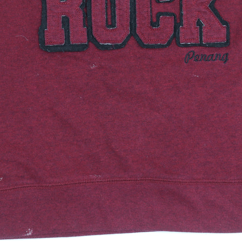 Hard Rock Cafe Red Graphic Sweatshirt L Unisex