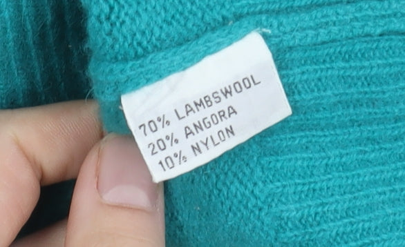 Viyella Women's Blue Pullover Jumper M, Floral Accents
