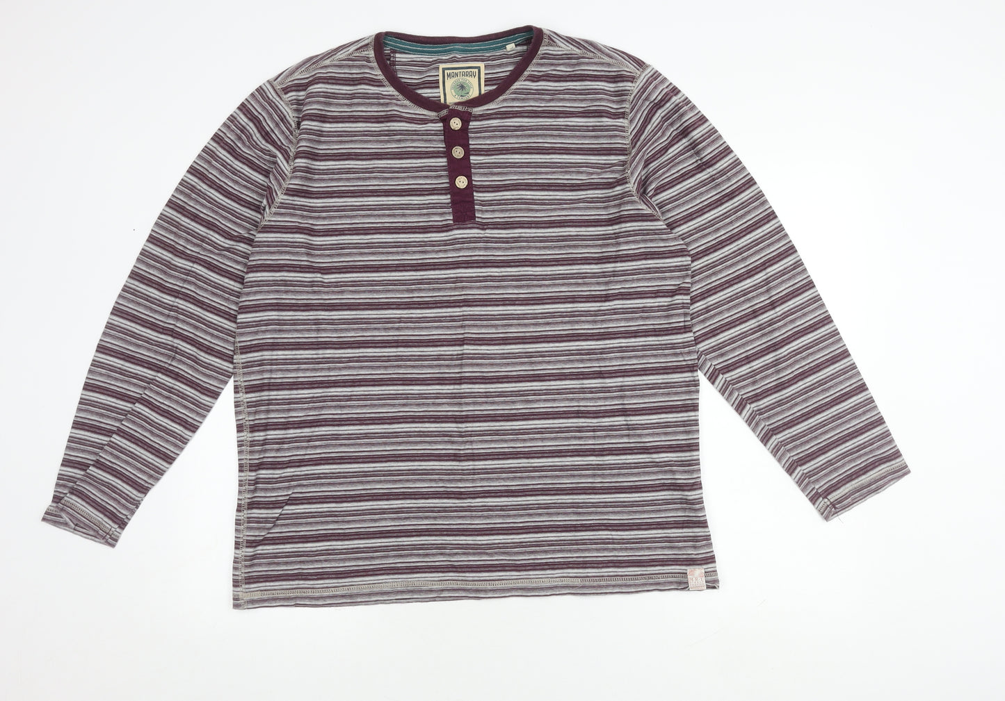 Mantaray Men's Multicoloured Henley T-Shirt L