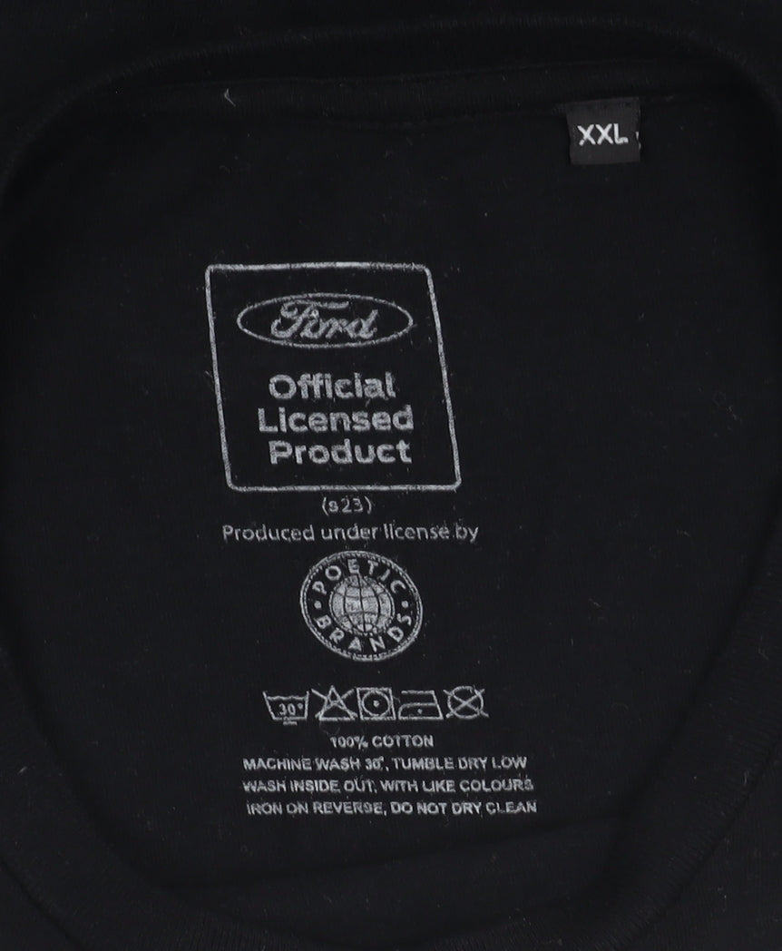 Ford Men’s Black Graphic 2XL T-Shirt - Cars Theme