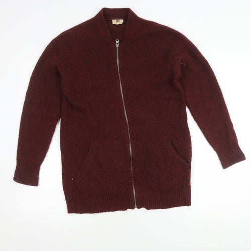 Levi's Red Full Zip Men's Jumper XS - Warm & Stylish