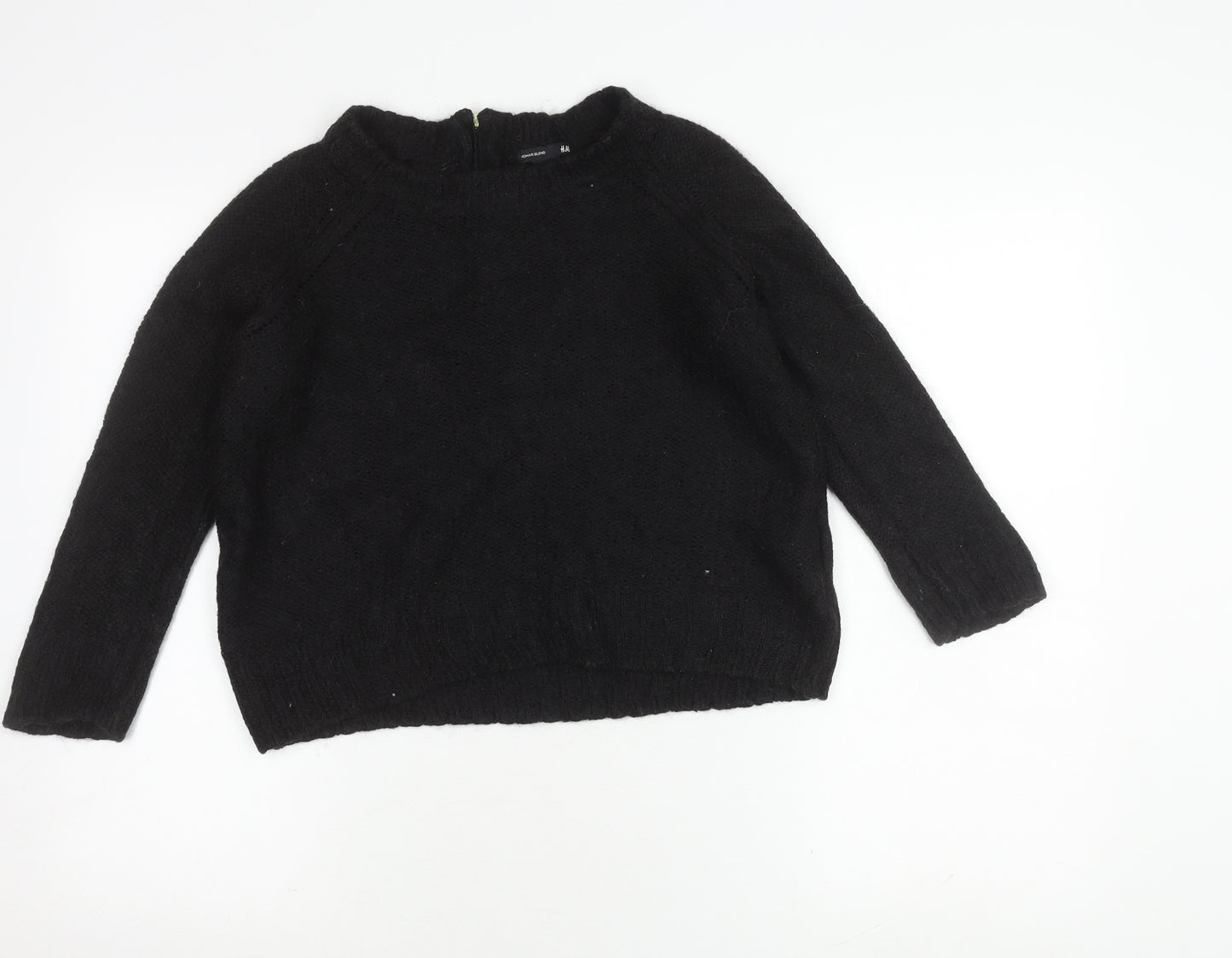 H&M Women’s Black Chunky-Knit Pullover Jumper XS