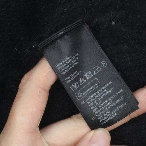 H&M Women’s Black Chunky-Knit Pullover Jumper XS