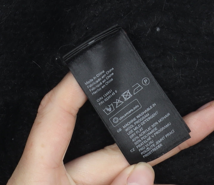 H&M Women’s Black Chunky-Knit Pullover Jumper XS