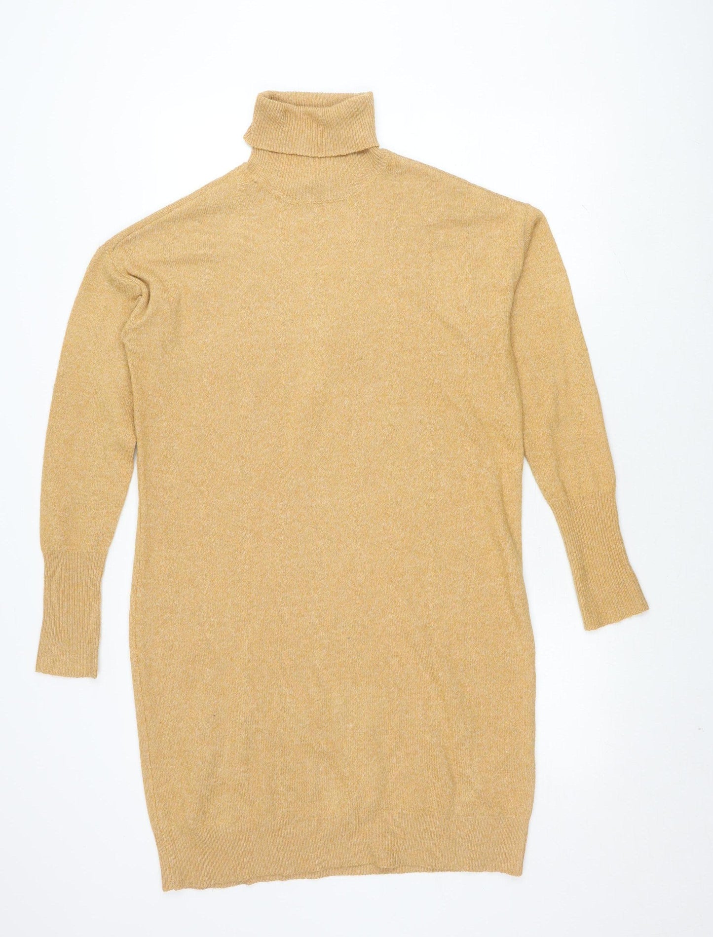 Vero Moda Women's Gold Roll Neck T-Shirt Dress S