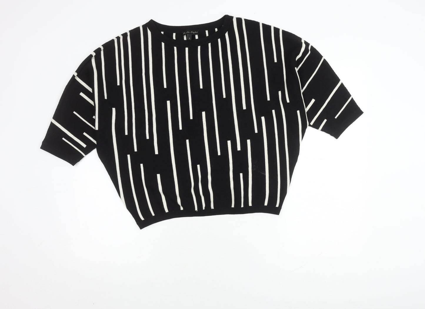 Phase Eight Women's Black Striped Knit Top M