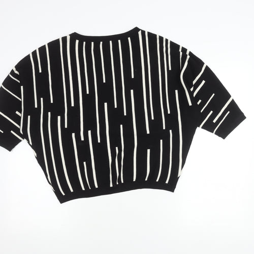 Phase Eight Women's Black Striped Knit Top M
