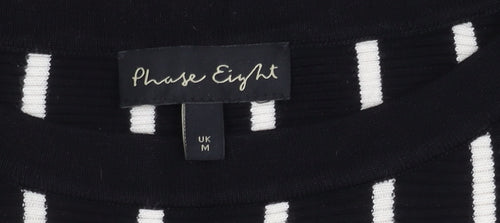 Phase Eight Women's Black Striped Knit Top M