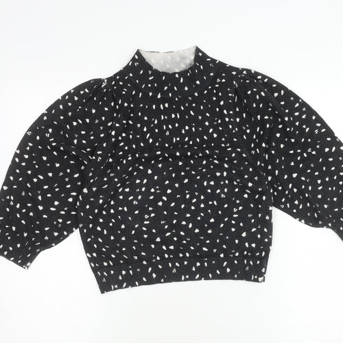 Dancing Leopard Women's Black Tunic Blouse Size 10