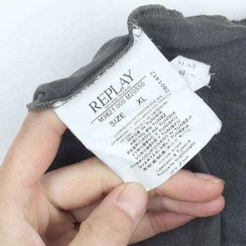 Replay Men's Grey XL Crew Neck T-Shirt