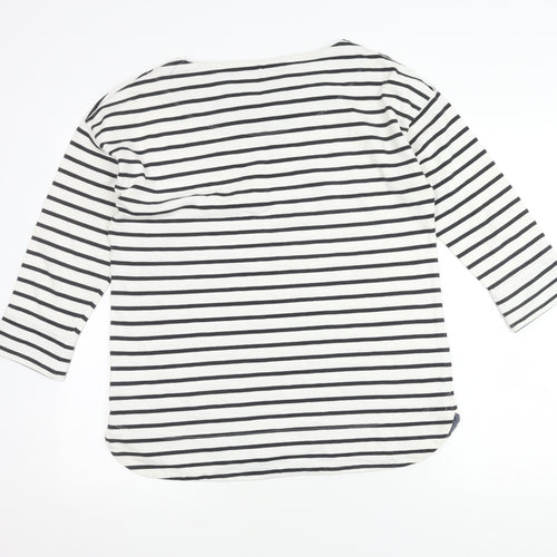 Next Women's White Striped T-Shirt, Size 12