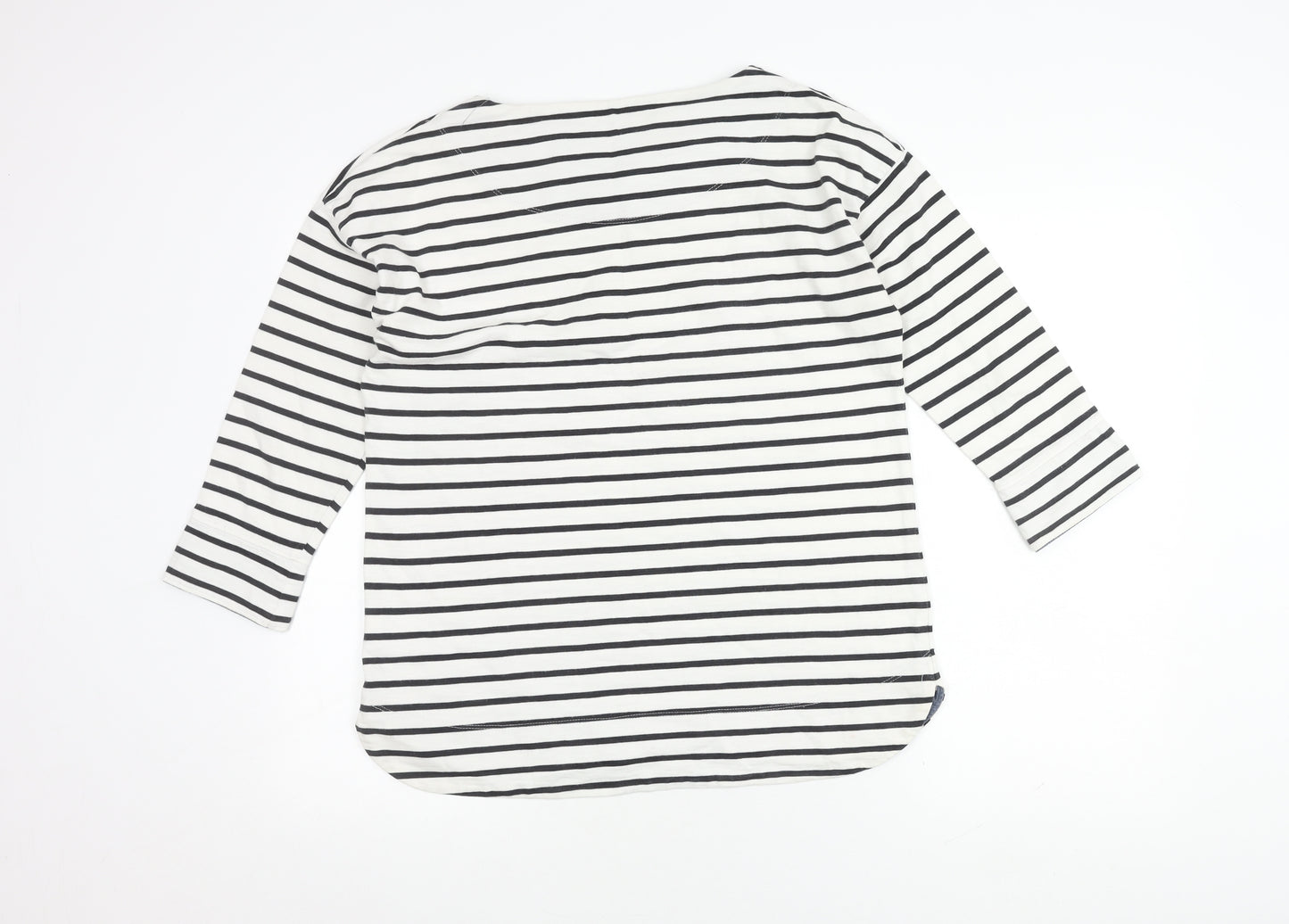 Next Women's White Striped T-Shirt, Size 12