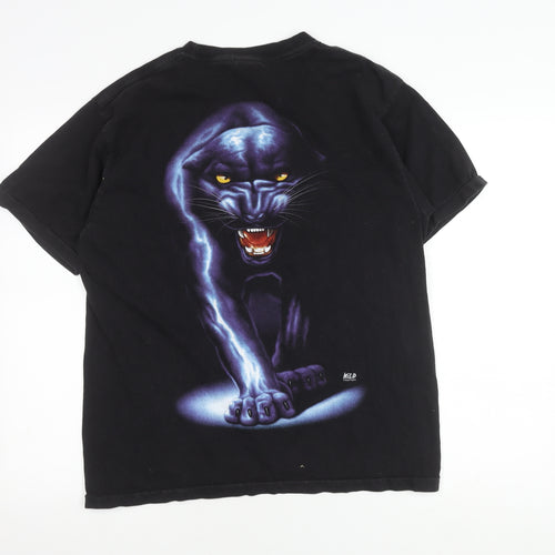 Wild Men's Black Panther Graphic T-Shirt L