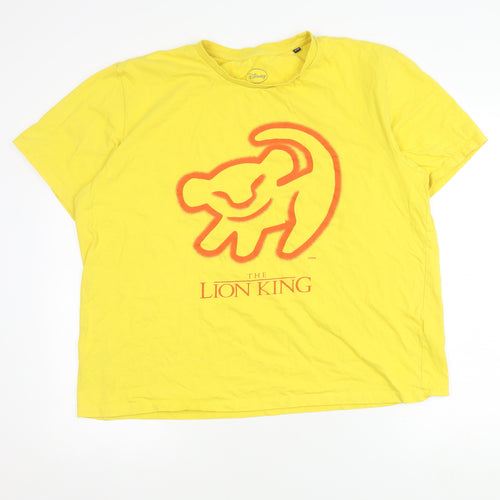 Disney Men's Yellow 'The Lion King' XXL T-Shirt