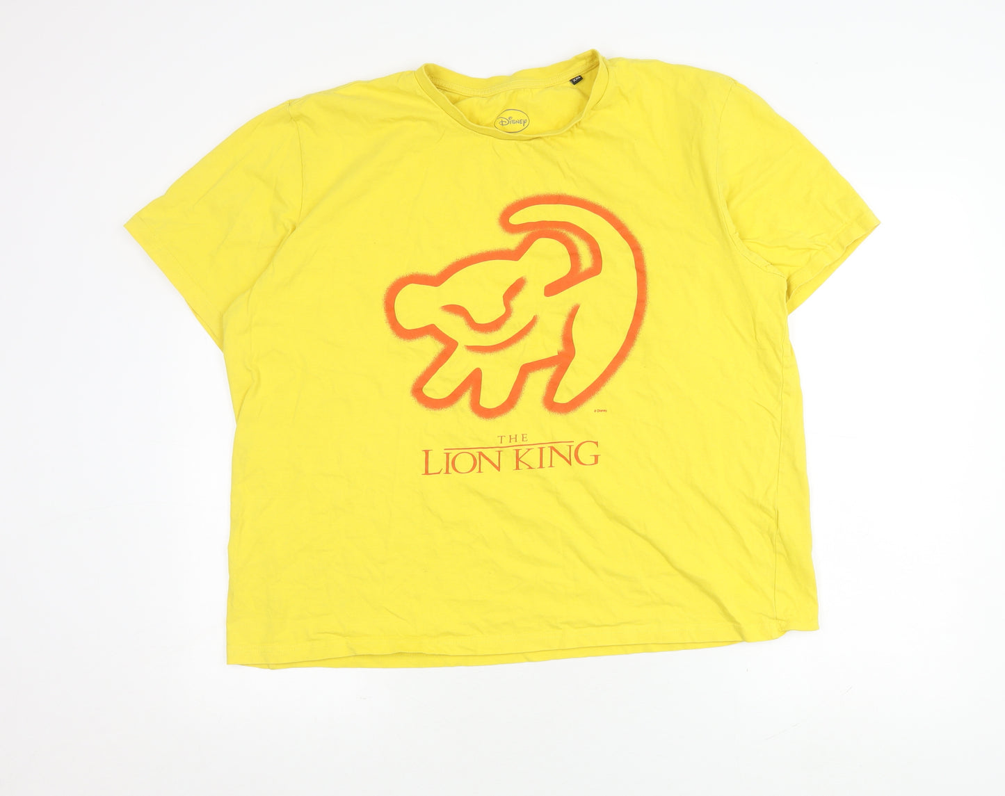 Disney Men's Yellow 'The Lion King' XXL T-Shirt