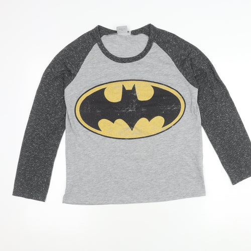 Batman Boys Grey Long Sleeve T-Shirt 14 Years Graphic Print