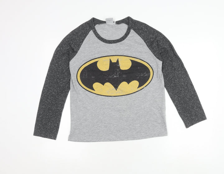 Batman Boys Grey Long Sleeve T-Shirt 14 Years Graphic Print