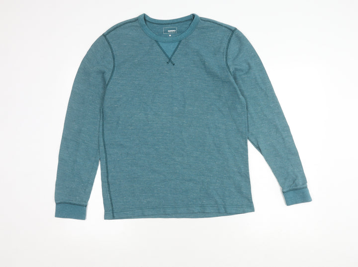 Sonoma Men's Blue Long Sleeve Crew Neck T-Shirt - M