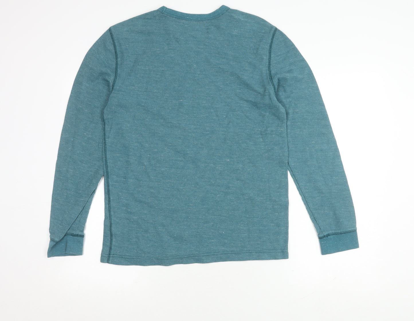 Sonoma Men's Blue Long Sleeve Crew Neck T-Shirt - M