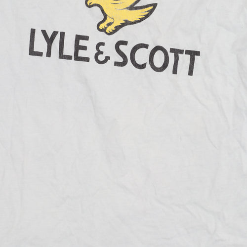 Lyle & Scott White Logo Men's M Cotton T-Shirt