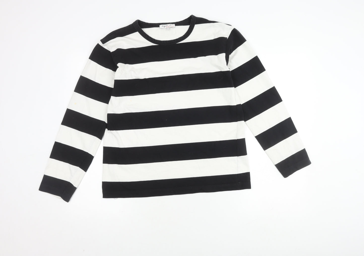 agnès b. Women's Striped Cotton Top Size 8 Long Sleeve