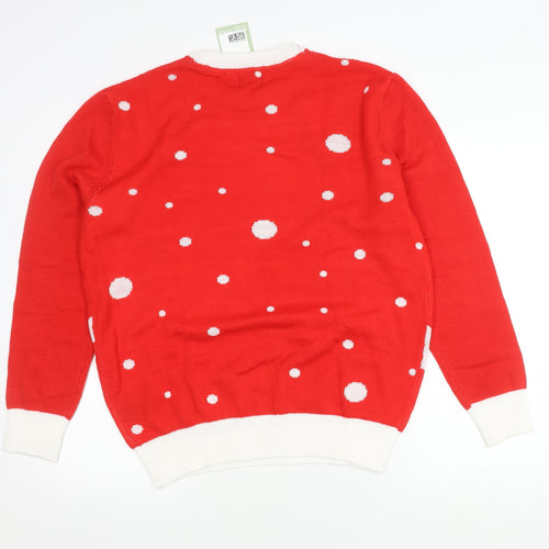 H&M Men's Red Coca-Cola Pullover Jumper M