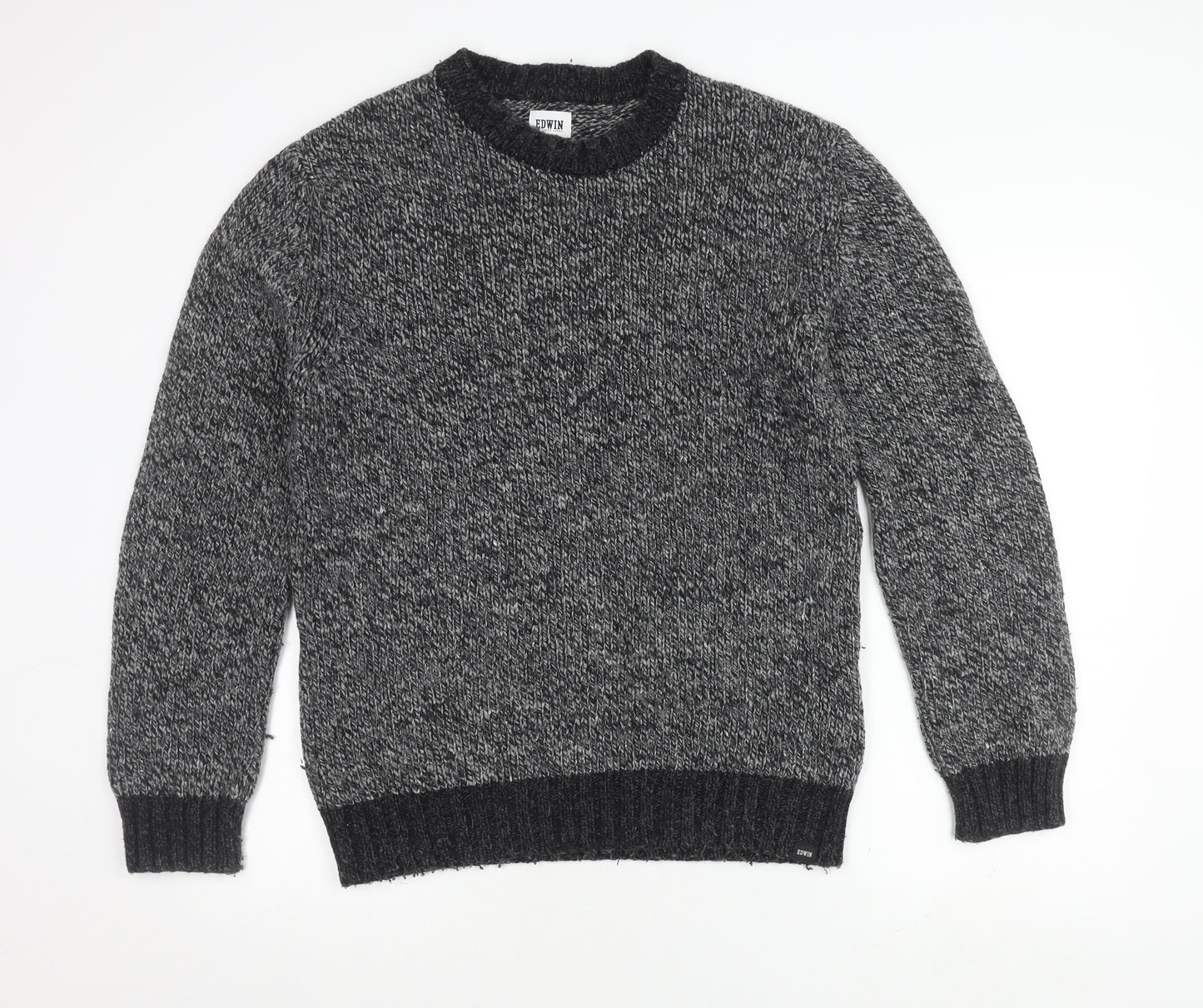 Edwin Men's Grey Wool Pullover Jumper L