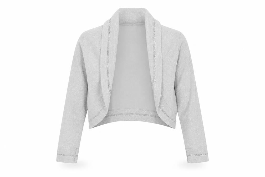 Front view of Monsoon Women’s Grey Shrug M - Knit Long Sleeve