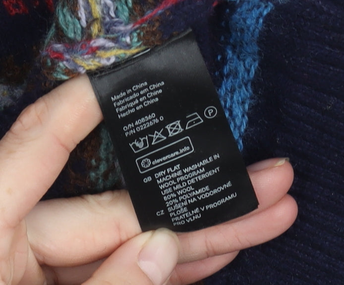 H&M Men's Multicoloured Fair Isle Pullover Jumper M