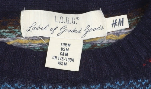 H&M Men's Multicoloured Fair Isle Pullover Jumper M