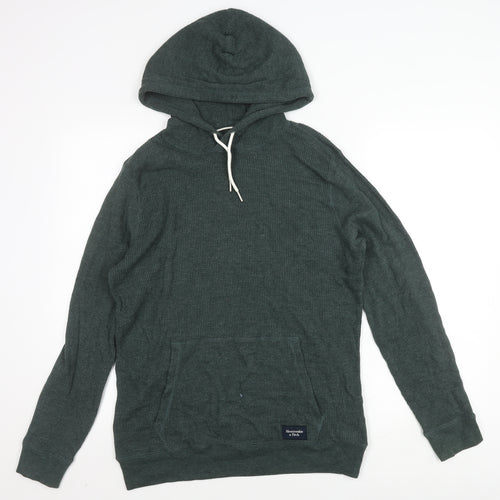 Abercrombie & Fitch Men's Green Pullover Hoodie, S