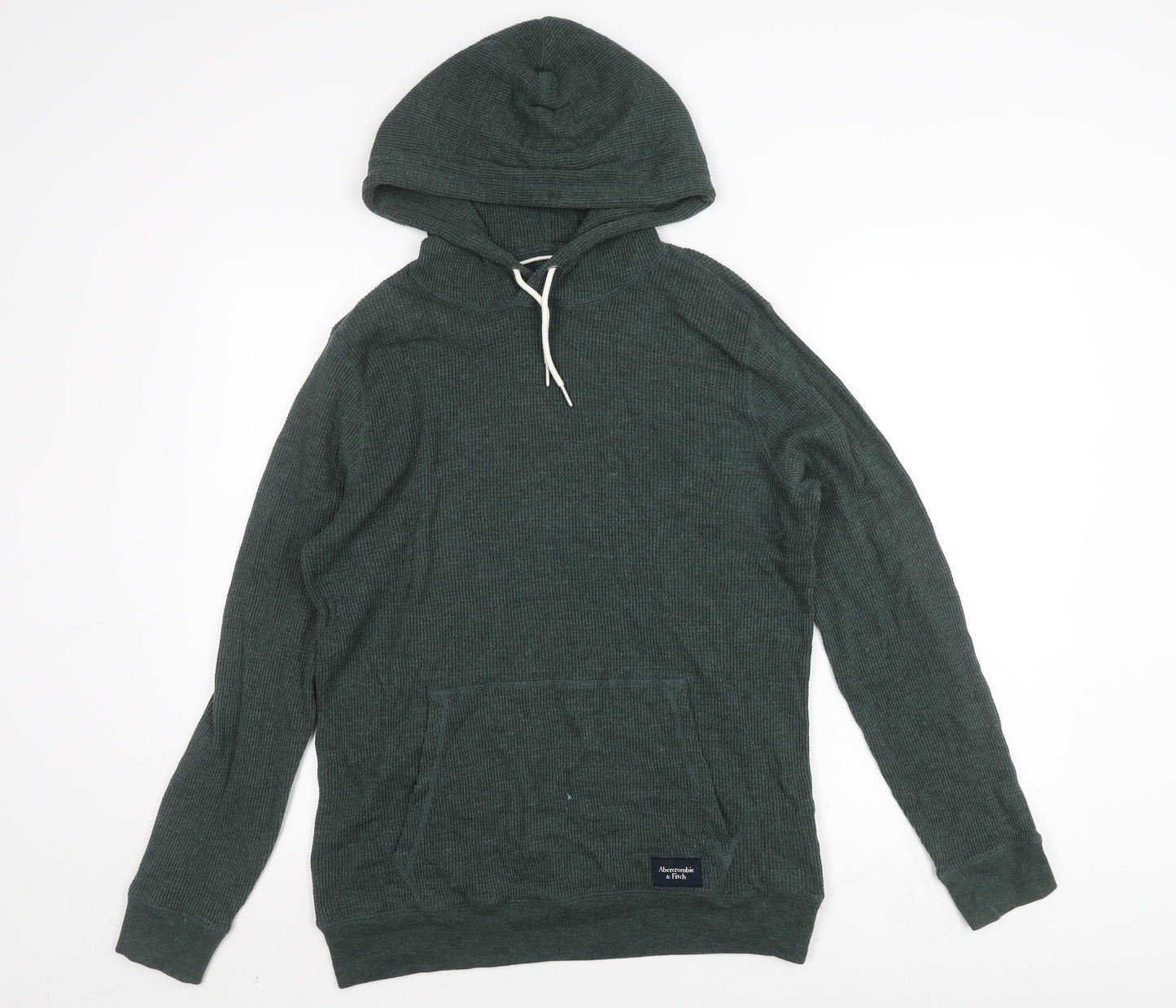 Abercrombie & Fitch Men's Green Pullover Hoodie, S