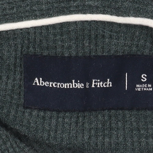 Abercrombie & Fitch Men's Green Pullover Hoodie, S