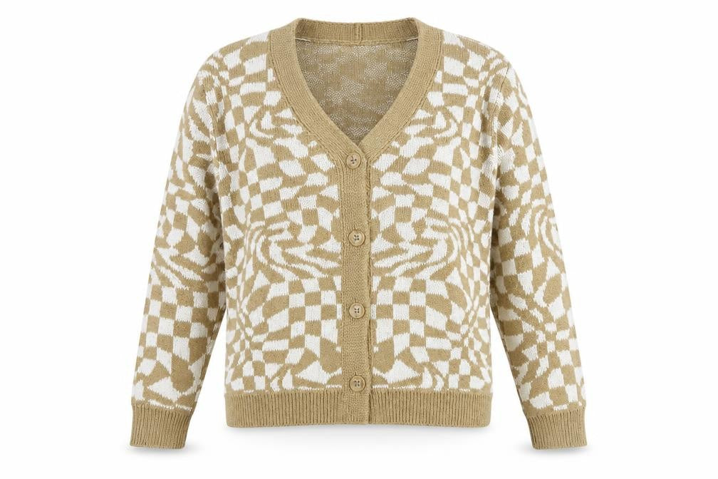 Front view of ASOS DESIGN Women's Beige Cardigan, size 8