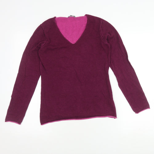 Montego Women's Purple V-Neck Pullover Jumper M