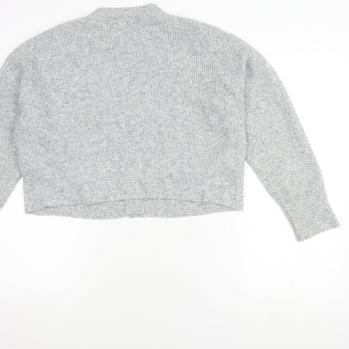 Bershka Women's Grey XS V-Neck Cardigan Knit