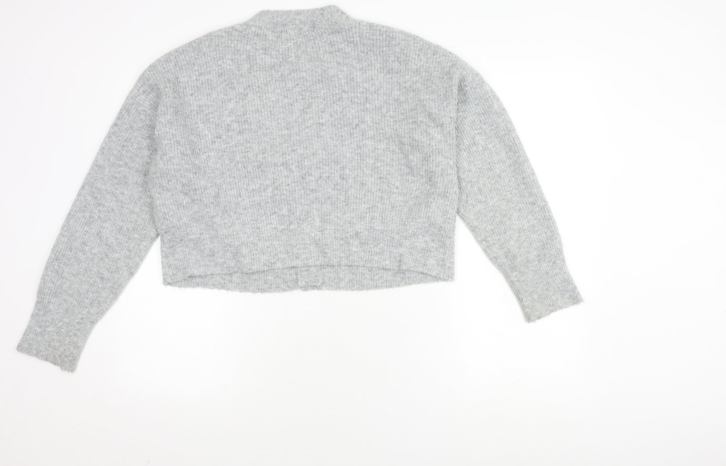 Bershka Women's Grey XS V-Neck Cardigan Knit