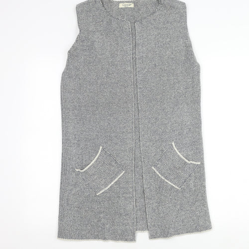 Cocogio Women's Multicolour Knit Vest Open Front Waistcoat, Size S