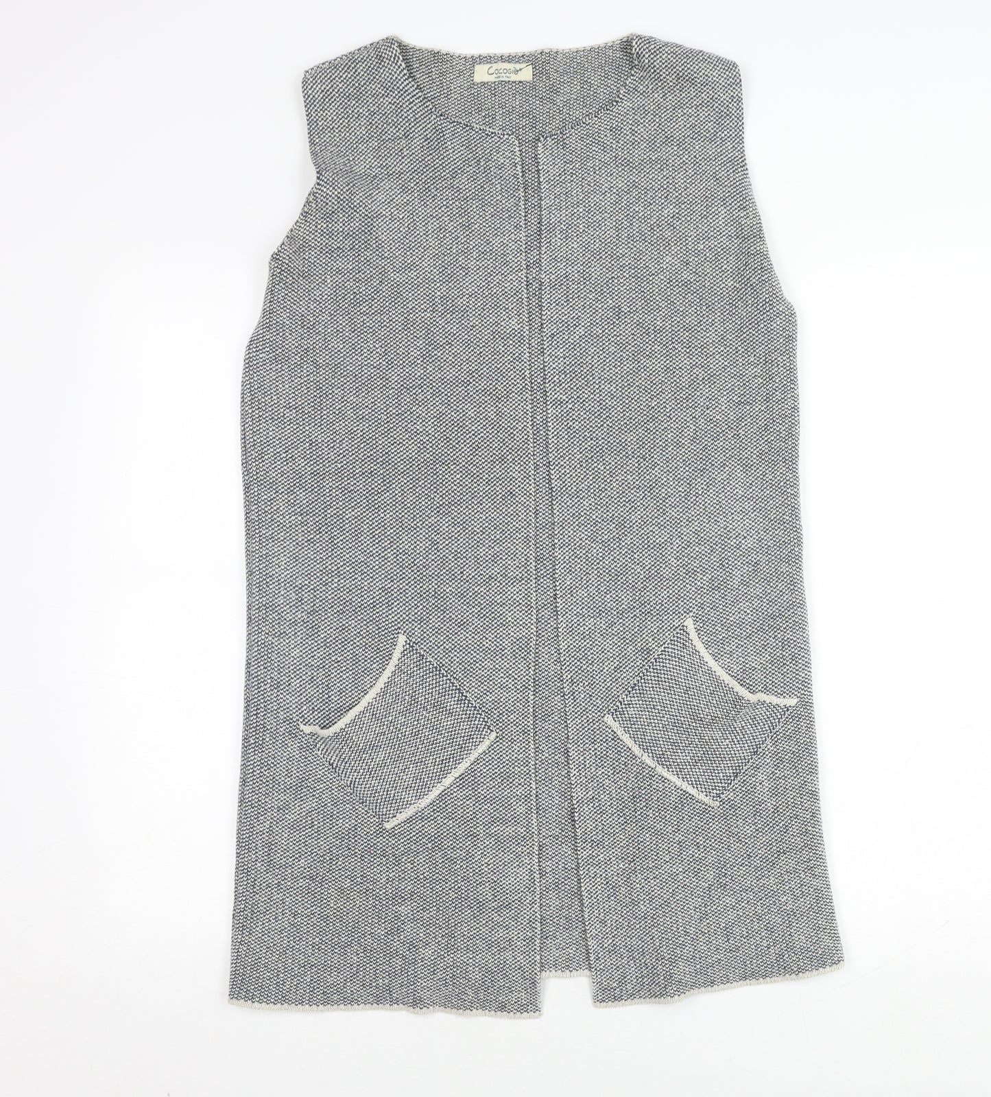 Cocogio Women's Multicolour Knit Vest Open Front Waistcoat, Size S