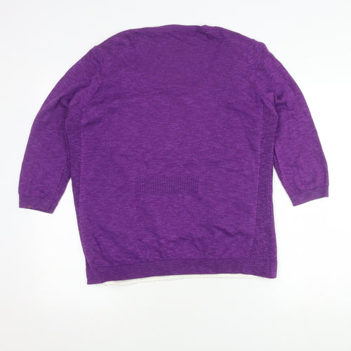 Marks and Spencer Women's Purple Cardigan Size 16