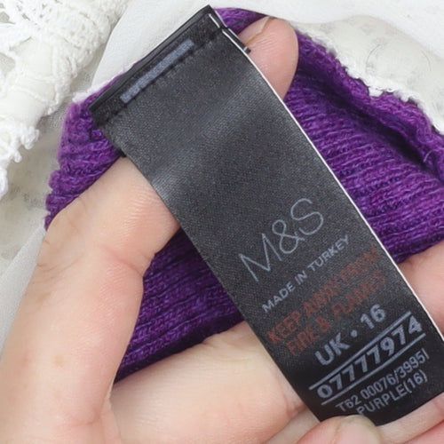 Marks and Spencer Women's Purple Cardigan Size 16