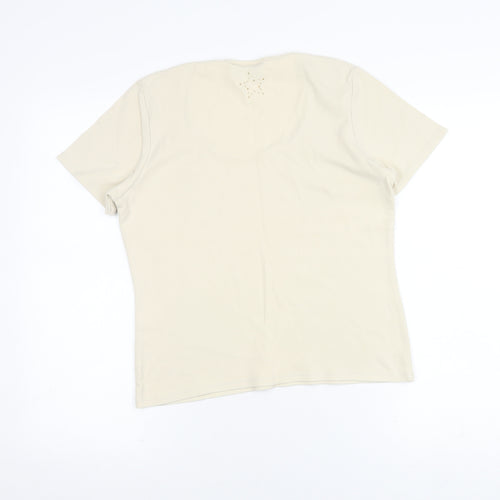 Principles Women's Beige Scoop Neck T-Shirt Size 14