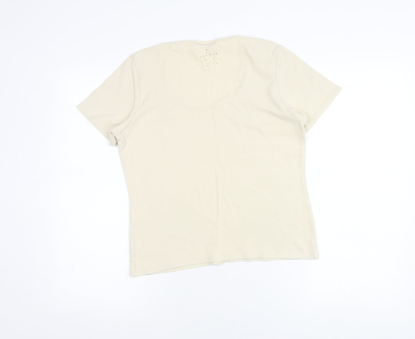 Principles Women's Beige Scoop Neck T-Shirt Size 14