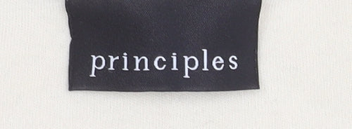 Principles Women's Beige Scoop Neck T-Shirt Size 14