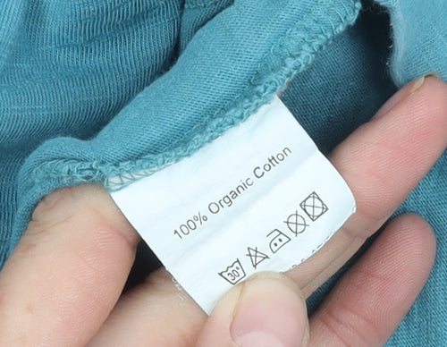 Mudd & Water Women's Blue Cotton Henley Long Sleeve T-Shirt