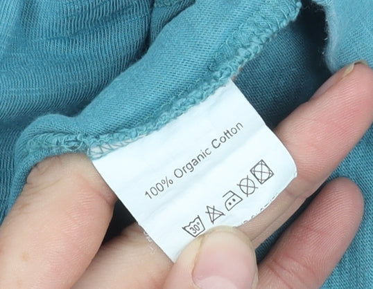 Mudd & Water Women's Blue Cotton Henley Long Sleeve T-Shirt