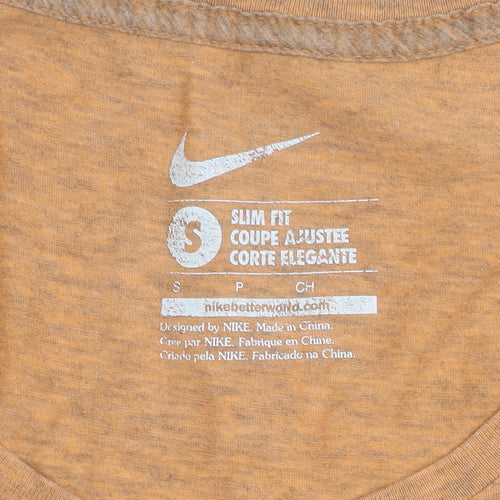 Nike Orange Women's Slim Fit T-Shirt, S, Casual Style